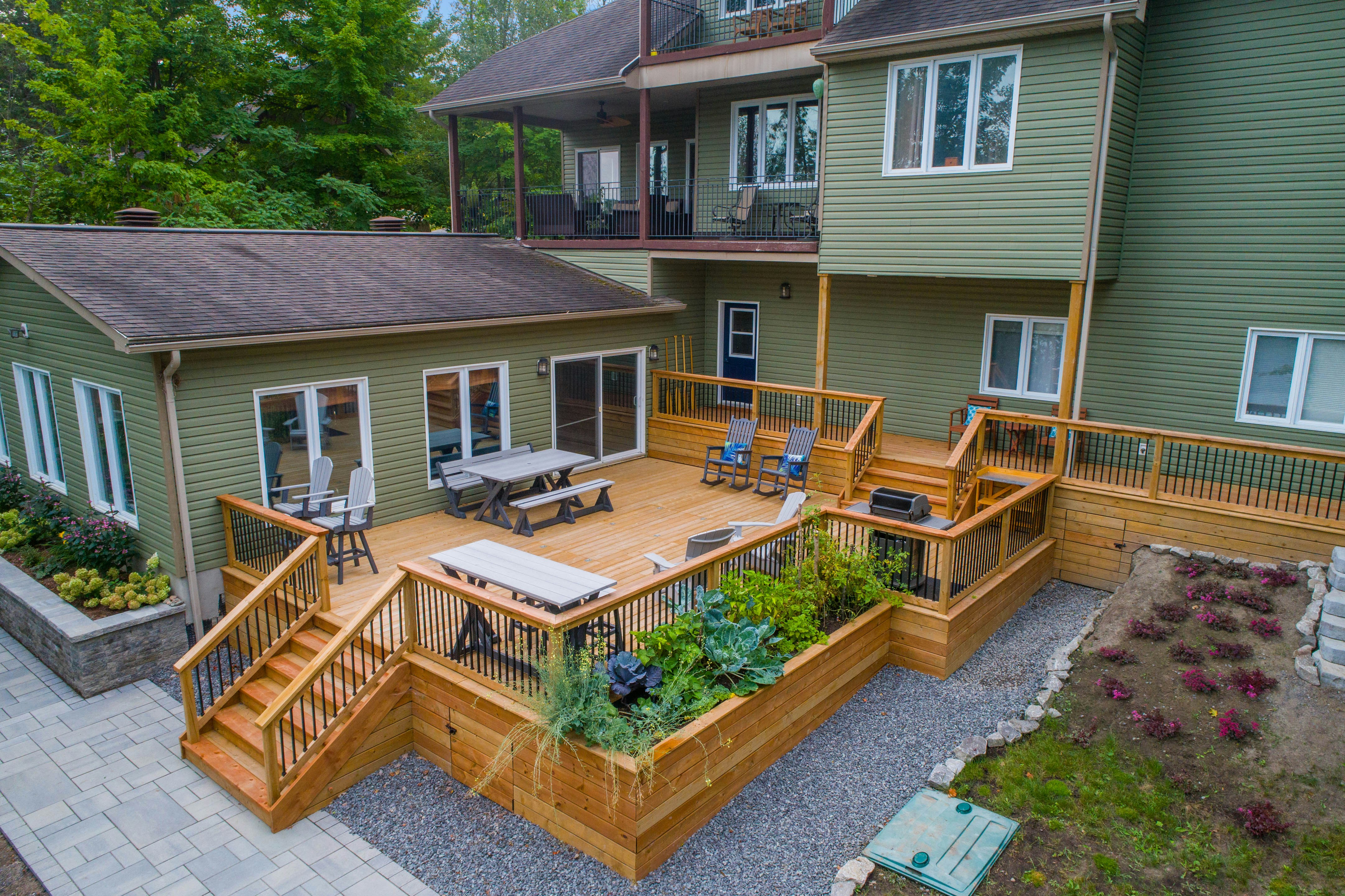 Modern wooden deck